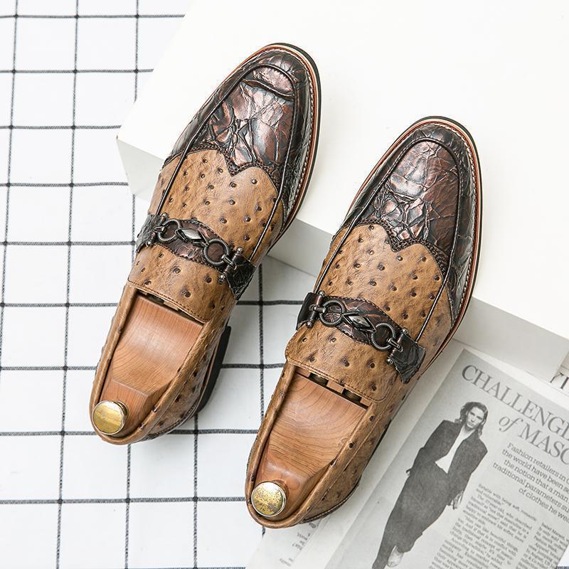 Oxford Ostrich Leather Loafers
