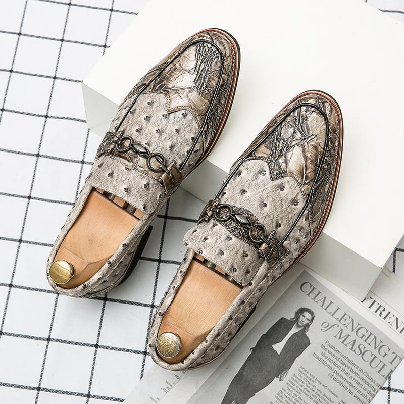 Oxford Ostrich Leather Loafers