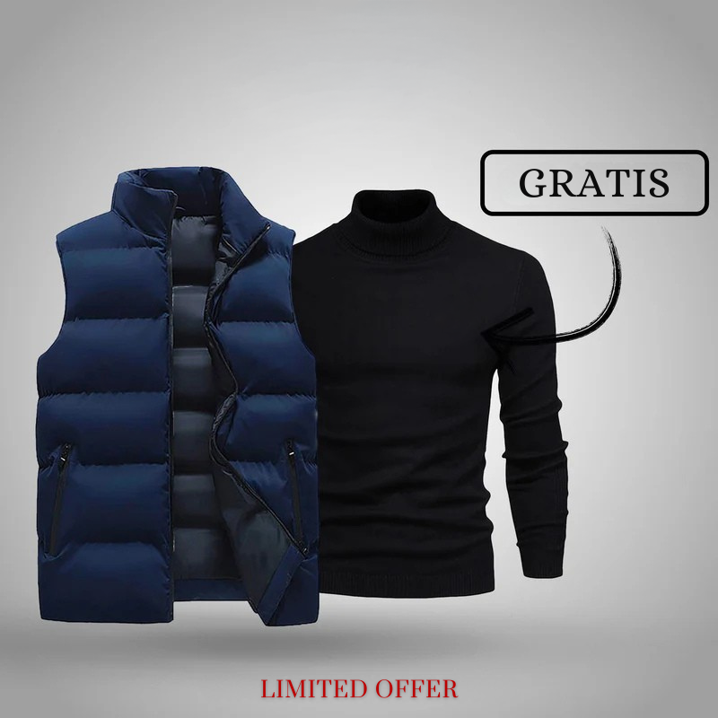 Herbst-Duo: Premium-Weste + Rollkragenpullover GESCHENKT