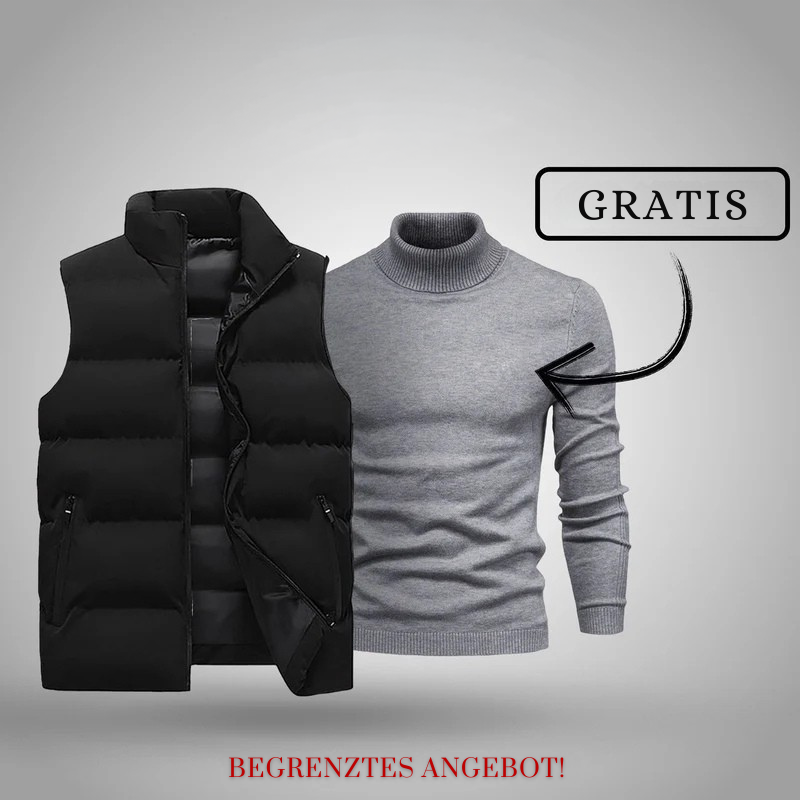 Herbst-Duo: Premium-Weste + Rollkragenpullover GESCHENKT