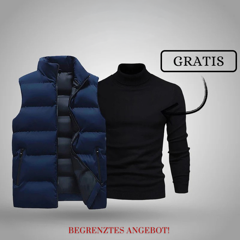 Herbst-Duo: Premium-Weste + Rollkragenpullover GESCHENKT