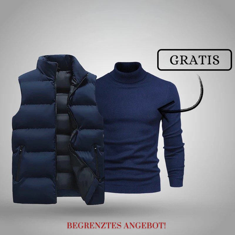 Herbst-Duo: Premium-Weste + Rollkragenpullover GESCHENKT