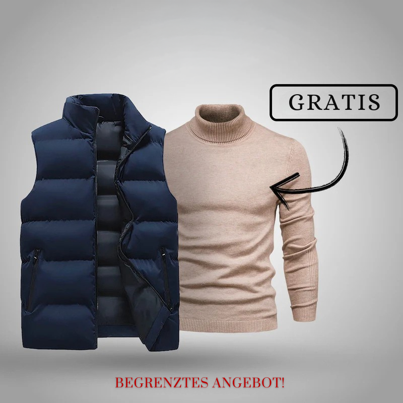 Herbst-Duo: Premium-Weste + Rollkragenpullover GESCHENKT