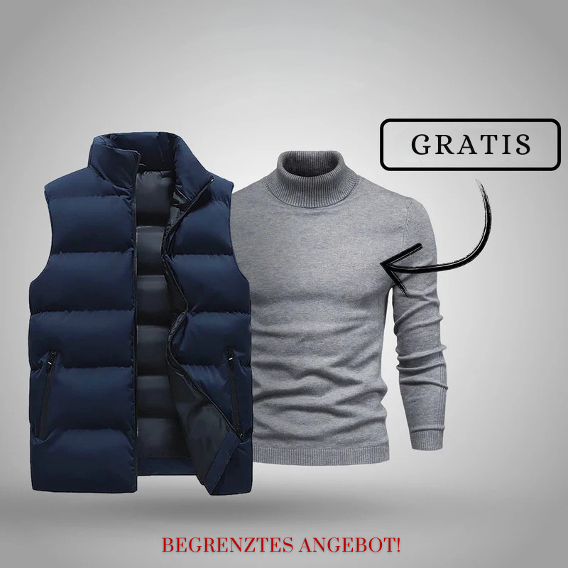 Herbst-Duo: Premium-Weste + Rollkragenpullover GESCHENKT