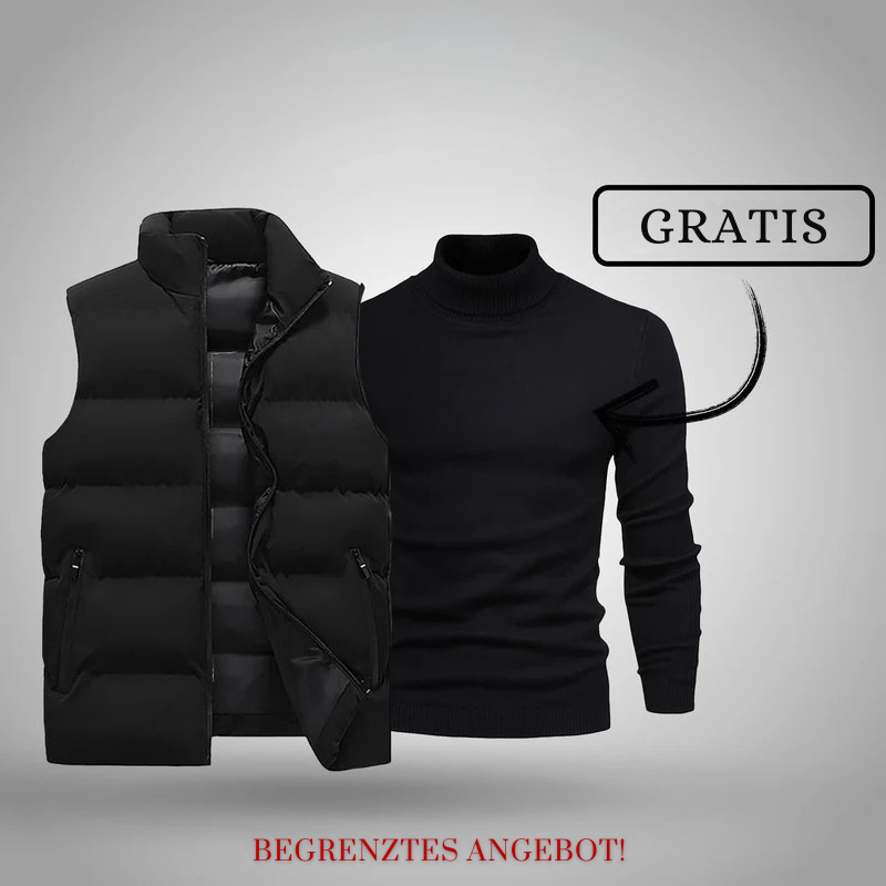 Herbst-Duo: Premium-Weste + Rollkragenpullover GESCHENKT