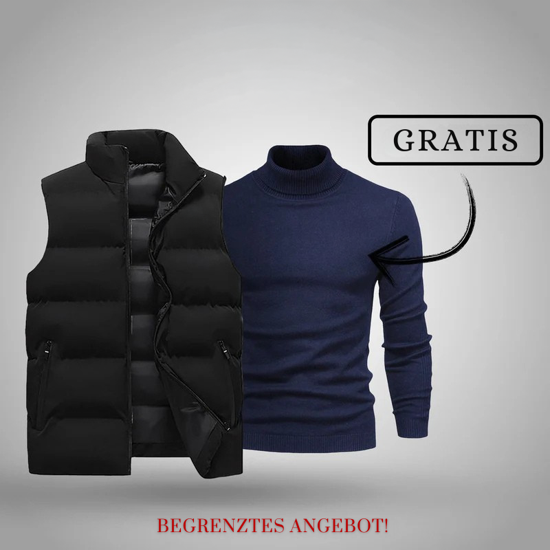 Herbst-Duo: Premium-Weste + Rollkragenpullover GESCHENKT