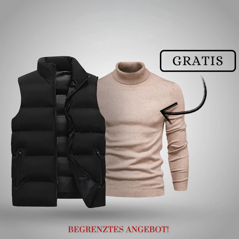 Herbst-Duo: Premium-Weste + Rollkragenpullover GESCHENKT